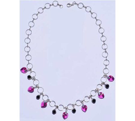 Χειροποίητο κολιέ με κρύσταλλα swarovski σε σχήμα καρδιάς